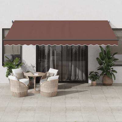 vidaXL Toldo retrátil automático 450x300 cm castanho