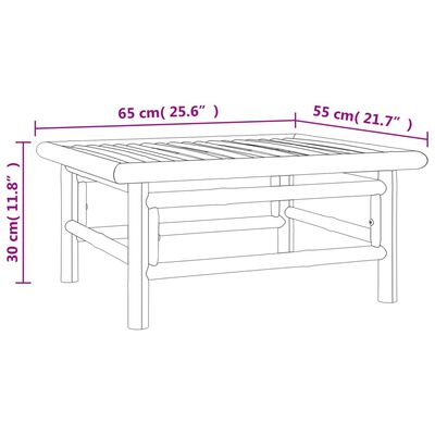 vidaXL 4 pcs conj. lounge jardim bambu c/ almofadões cinza-acastanhado