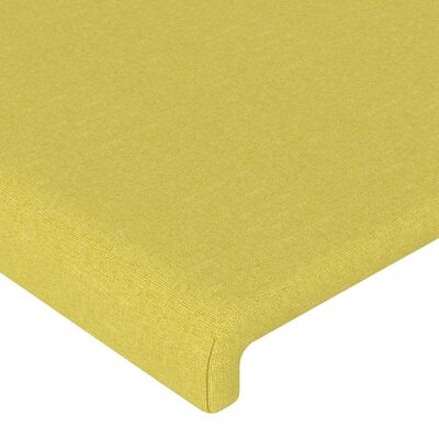 vidaXL Cabeceira de cama c/ luzes LED tecido 93x16x78/88 cm verde