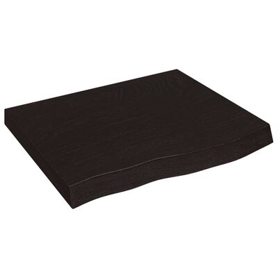 vidaXL Tampo de mesa 60x50x(2-6) cm carvalho tratado castanho-escuro