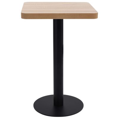 vidaXL Mesa bistrô 50x50 cm MDF castanho-claro