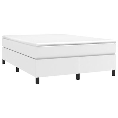 vidaXL Estrutura de cama 140x200 cm couro artificial branco