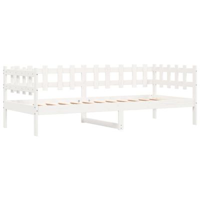 vidaXL Sofá-cama sem colchão 90x190 cm madeira de pinho maciça branco