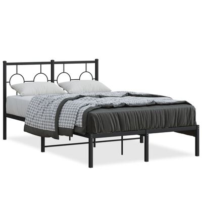 vidaXL Estrutura de cama com cabeceira 120x190 cm metal preto