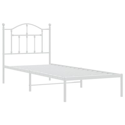 vidaXL Estrutura de cama com cabeceira 80x200 cm metal branco