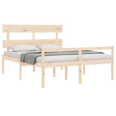 vidaXL Cama para idosos com cabeceira 160x200 cm madeira maciça