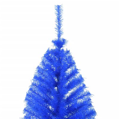 vidaXL Meia árvore de Natal artificial com suporte 240 cm PVC azul