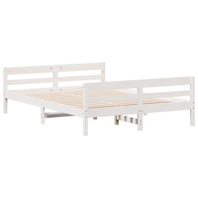 vidaXL Cama sem colchão 140x200 cm madeira de pinho maciça branco