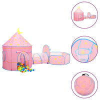 vidaXL Tenda de brincar infantil com 250 bolas 301x120x128 cm rosa