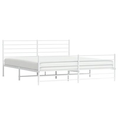 vidaXL Estrutura de cama com cabeceira e pés 193x203 cm metal branco