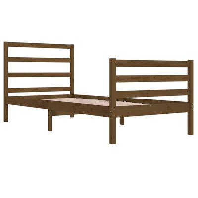 vidaXL Estrutura de cama 90x200 cm pinho maciço castanho mel