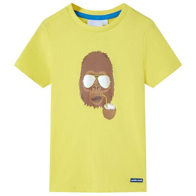 T-shirt infantil com mangas curtas amarelo 104