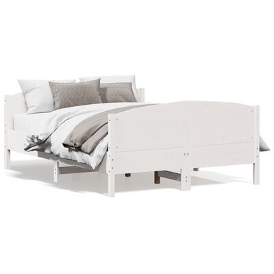 vidaXL Cama sem colchão 120x200 cm madeira de pinho maciça branco