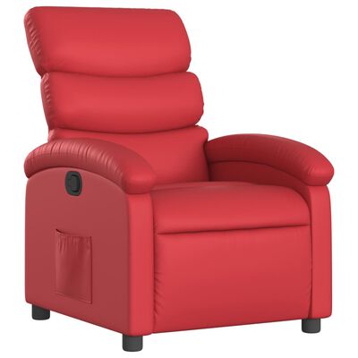 vidaXL Poltrona reclinável couro artificial vermelho