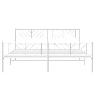 vidaXL Estrutura de cama com cabeceira e pés 183x213 cm metal branco