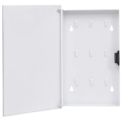 vidaXL Chaveiro com quadro magnético 30x20x4 cm branco