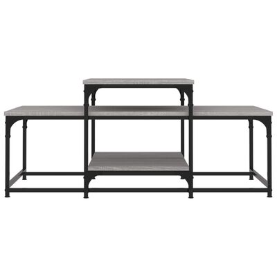 vidaXL Mesa de centro 102x60x45 cm derivados madeira cinzento sonoma