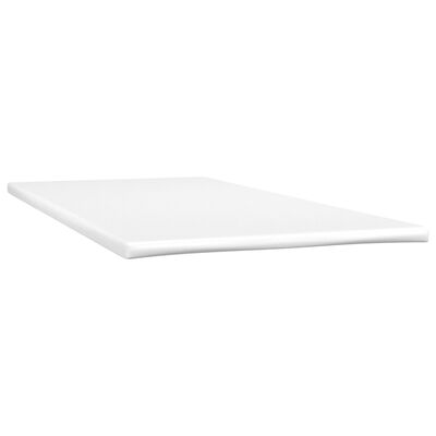 vidaXL Cama box spring c/ colchão/LED 90x200cm couro artificial branco