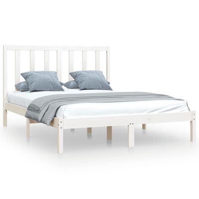 vidaXL Estrutura de cama 120x200 cm pinho maciço branco