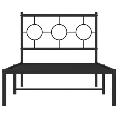 vidaXL Estrutura de cama com cabeceira 90x200 cm metal preto