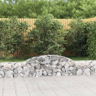 vidaXL Cestos gabião arqueados 11pcs 300x30x40/60 cm ferro galvanizado