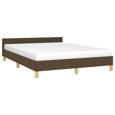 vidaXL Estrutura de cama sem colchão 140x200 cm tecido castanho-escuro