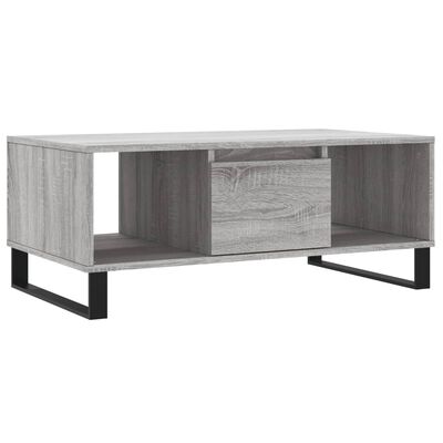 vidaXL Mesa de centro 90x50x36,5 cm derivados madeira cinzento sonoma