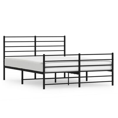 vidaXL Estrutura de cama com cabeceira e pés 140x190 cm metal preto