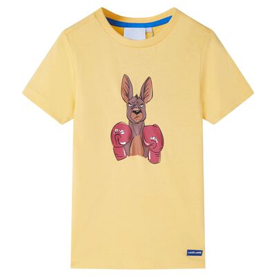 T-shirt infantil com mangas curtas amarelo 92