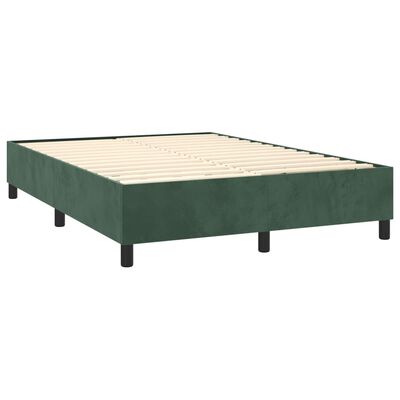 vidaXL Estrutura de cama 140x190 cm veludo verde-escuro