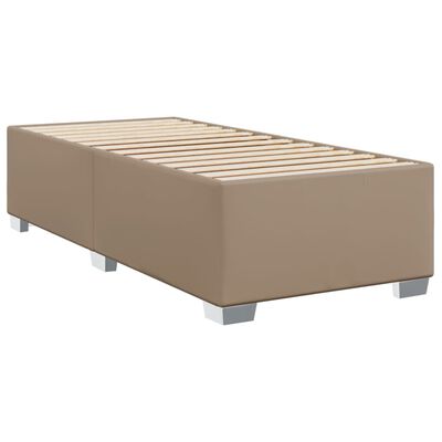 vidaXL Cama com molas/colchão 100x200 cm couro artificial cappuccino