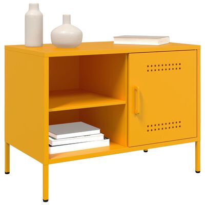 vidaXL Móvel de TV 68x39x50,5 cm aço amarelo mostarda