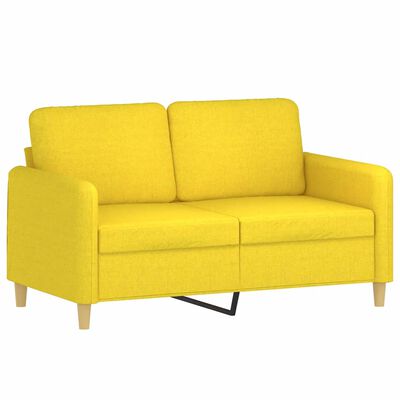 vidaXL 2 pcs conjunto de sofás com almofadas tecido amarelo-claro