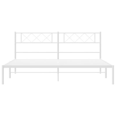 vidaXL Estrutura de cama com cabeceira 180x200 cm metal branco