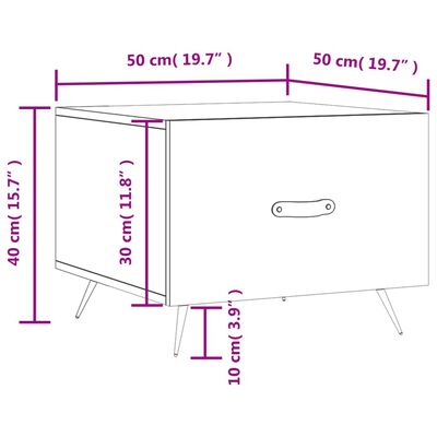 vidaXL Mesas de centro 2 pcs 50x50x40 cm branco brilhante