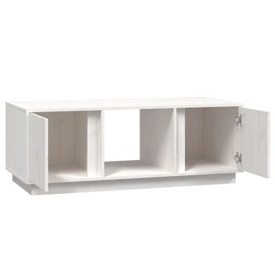 vidaXL Mesa de centro 110x50x40 cm pinho maciço branco