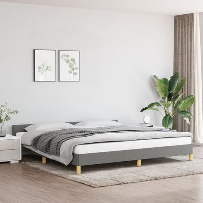 vidaXL Estrutura de cama sem colchão 200x200 cm tecido cinzento-escuro