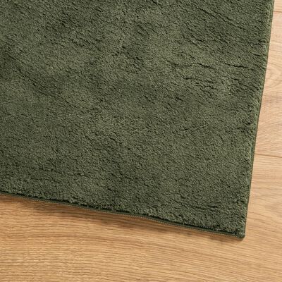 vidaXL Tapete pelo curto macio lavável HUARTE 160x230cm verde-floresta