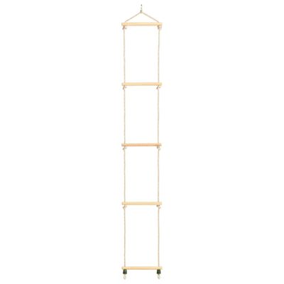 vidaXL Escada de corda infantil 30x168 cm madeira maciça e PE