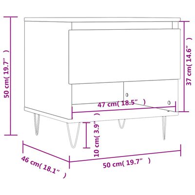 vidaXL Mesas de centro 2 pcs 50x46x50 cm derivados de madeira branco