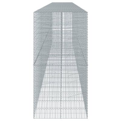 vidaXL Cesto gabião com cobertura 1000x100x200 cm ferro galvanizado