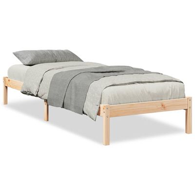 vidaXL Cama extra longa sem colchão 80x210 cm madeira de pinho maciça