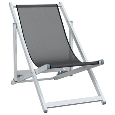 vidaXL Cadeiras de praia dobráveis 2 pcs alumínio e textilene cinzento