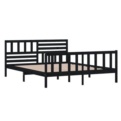 vidaXL Estrutura de cama 120x200 cm madeira maciça preto