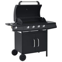 vidaXL Grelhador/barbecue a gás 4+1 zonas de cozinhar preto