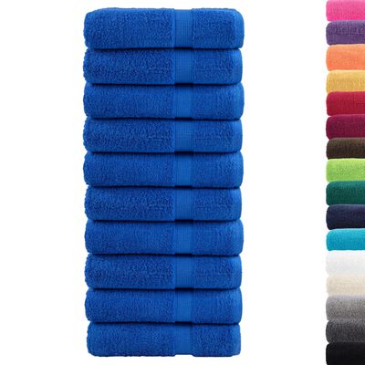 vidaXL Toalhas de banho premium SOLUND 10pcs 100x150 cm 600 gsm azul