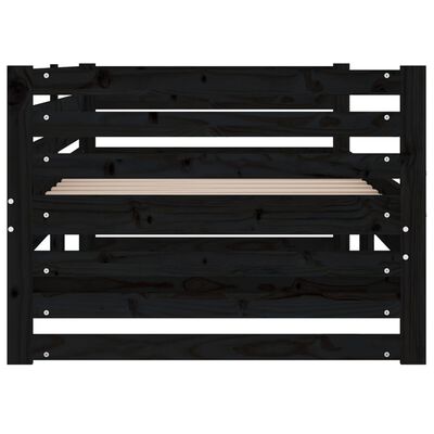 vidaXL Sofá-cama de puxar 2x(80x200) cm pinho maciço preto