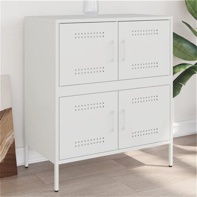 vidaXL Aparador 68x39x79 cm aço branco