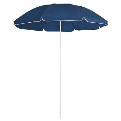 vidaXL Guarda-sol de jardim com poste de aço 180 cm azul