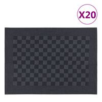 vidaXL Panos de cozinha 20 pcs 50x70 cm algodão preto e cinzento
